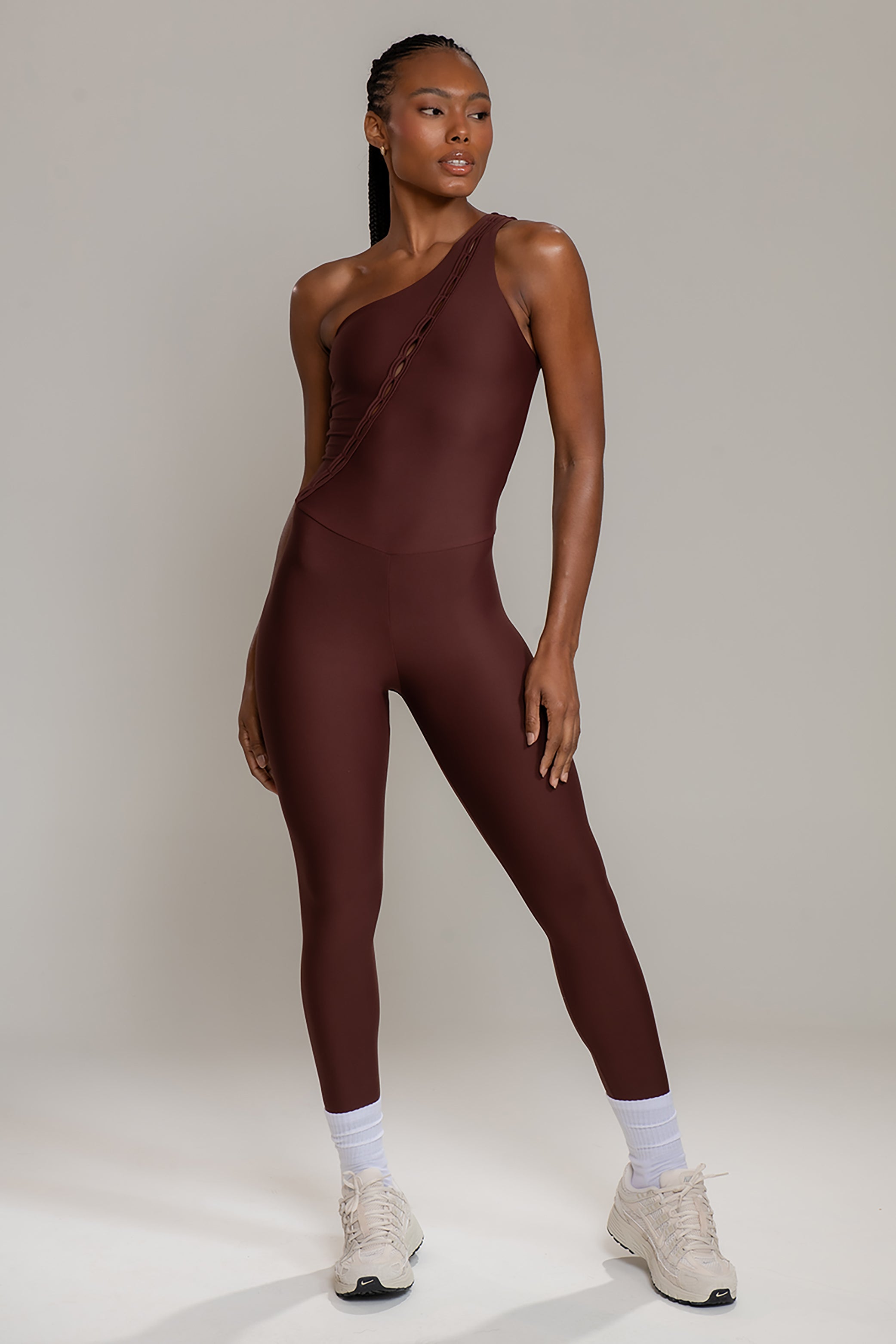 Macacão Skin Shoulder Couro