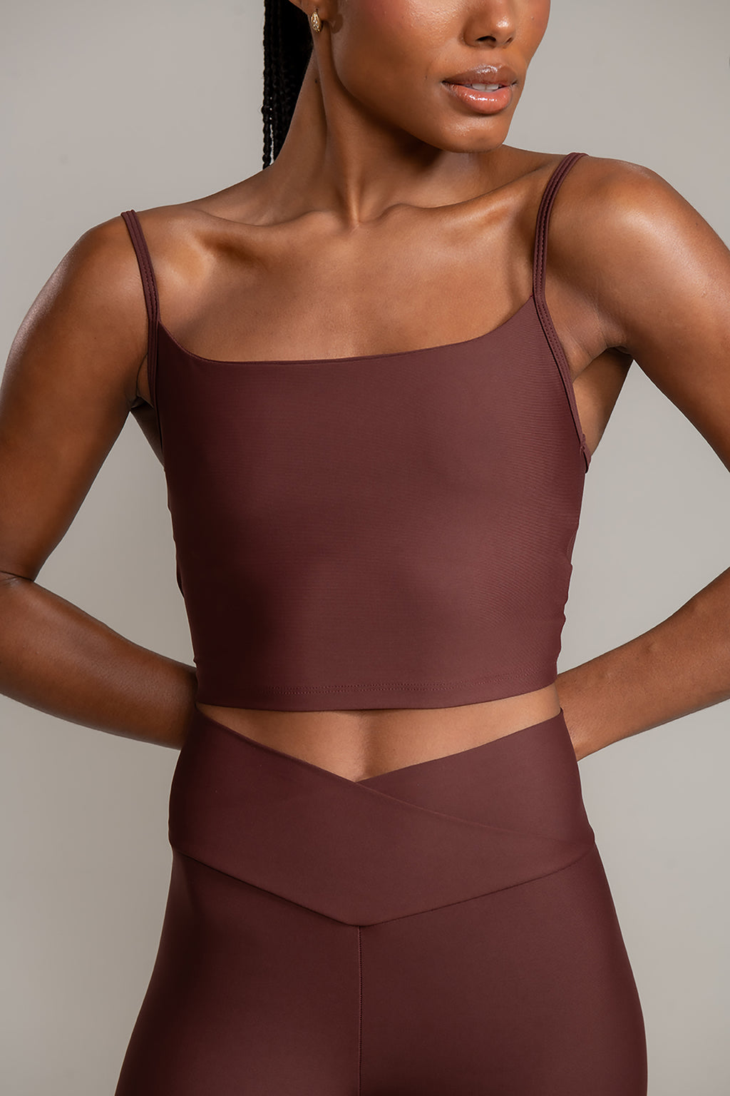Top Cropped Couro